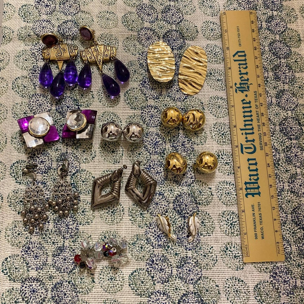 10 pair clip earrings
